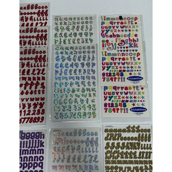 21 Sets Stickabilities Scrapbooking Stickers Letters & Numbers Variety Colors - Picture 8 of 10